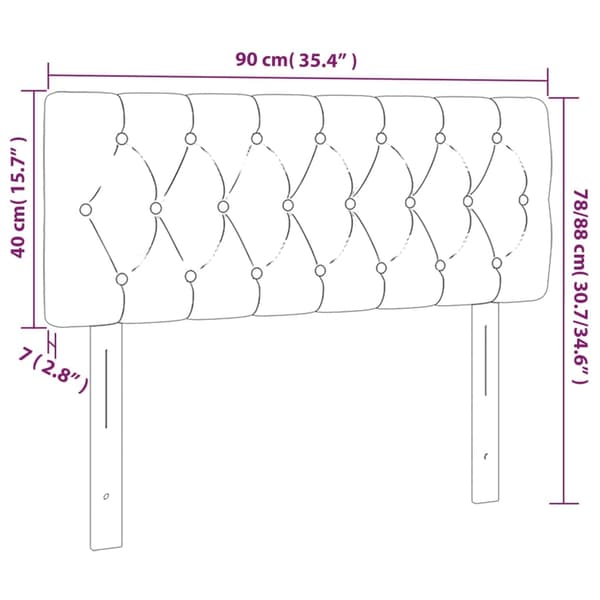 vidaXL Sänggavel LED blå 90x7x78/88 cm tyg Blå