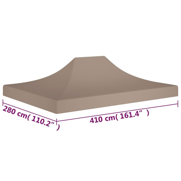 vidaXL Tak till partytält 4x3 m taupe 270 g/m² Taupe