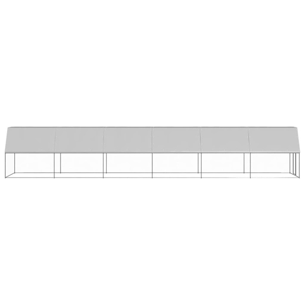 vidaXL Hönsbur för utomhusbruk 2x12x2 m galvaniserat stål Silver