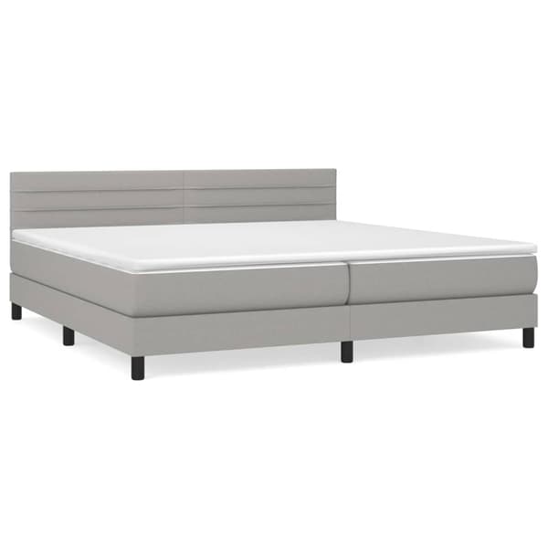 vidaXL Ramsäng med madrass ljusgrå 200x200 cm tyg Grå