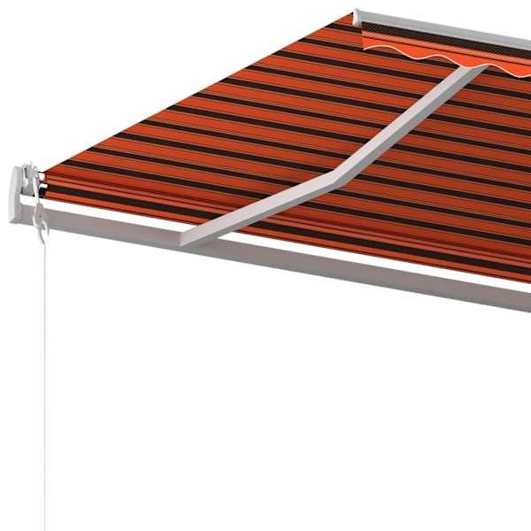 vidaXL Markis med stolpar manuellt infällbar 6x3,5 m orange och brun Flerfärgsdesign