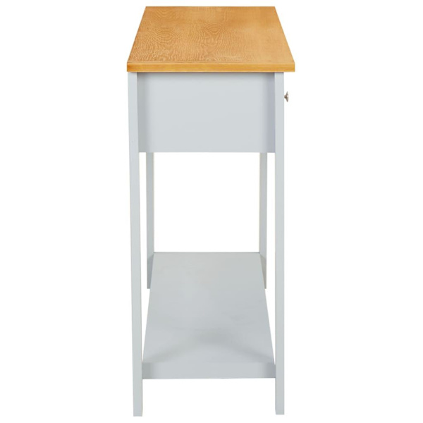 vidaXL Konsolbord 118x35x77 cm massiv ek grå