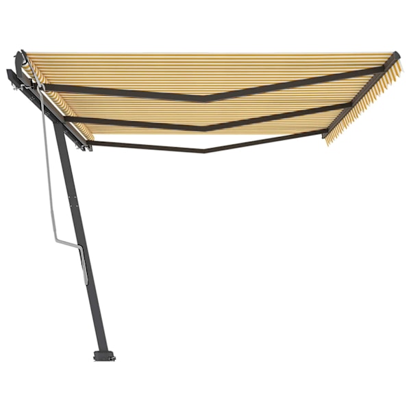 vidaXL Fristående markis manuellt infällbar 600x350 cm gul/vit Gul