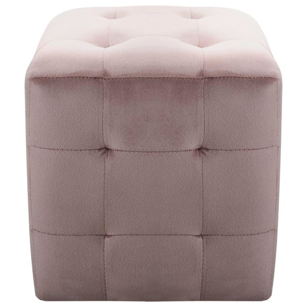 vidaXL Sängbord 2 st rosa 30x30x30 cm sammetstyg Rosa