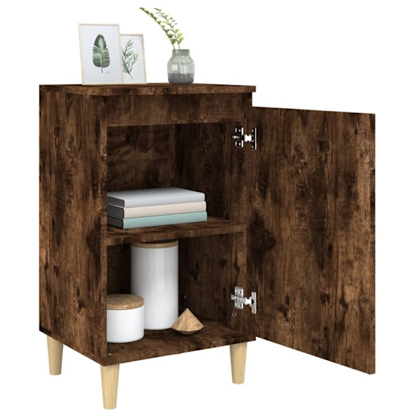 vidaXL Sängbord 2 st rökfärgad ek 40x35x70 cm konstruerat trä Brun