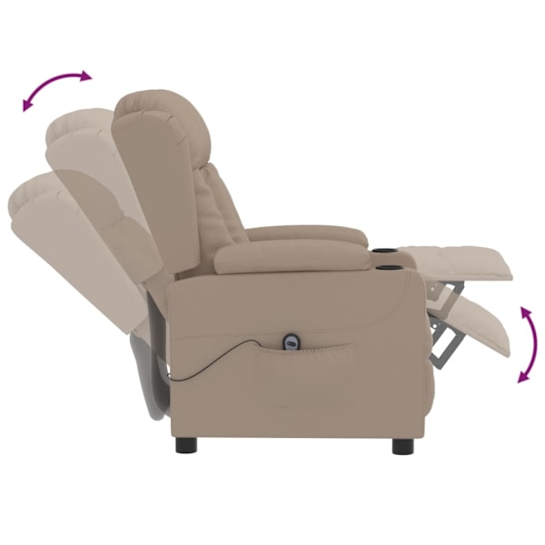 vidaXL Elektrisk reclinerfåtölj cappuccino konstläder Brun