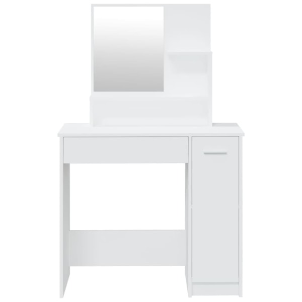 vidaXL Sminkbord med spegel vit 86,5x35x136 cm Vit