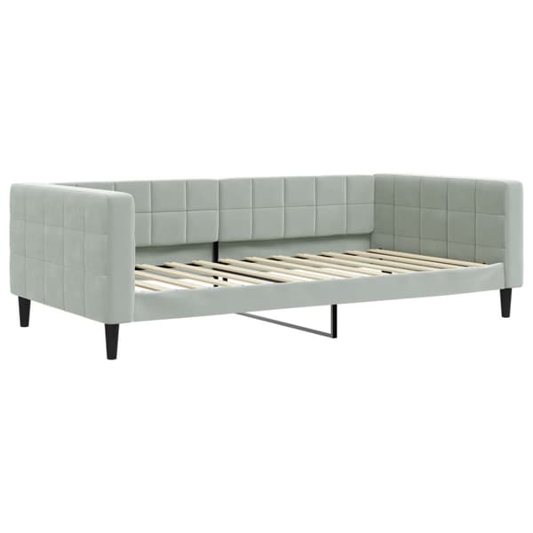 vidaXL Dagbädd med madrass ljusgrå 100x200 cm sammet Grå