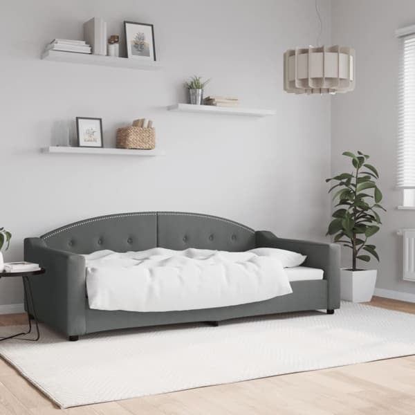 vidaXL Dagbädd mörkgrå 90x190 cm tyg Grå