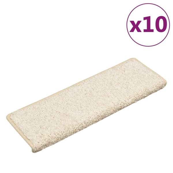 vidaXL Trappstegsmattor 10 st 65x25 cm vit Vit