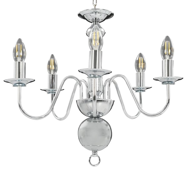 vidaXL Takkrona silver 5 x E14-glödlampor Silver