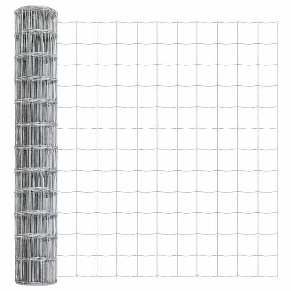 vidaXL Euro Stängsel Markfäste 25 x 1 m Galvaniserat stål Silver Mesh Silver