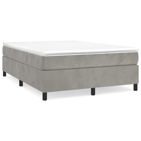 vidaXL Sängram utan madrass ljusgrå 140x200 cm sammet Grå