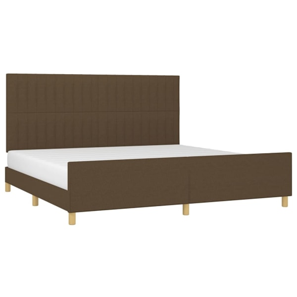vidaXL Sängram utan madrass mörkbrun 200x200 cm tyg Brun