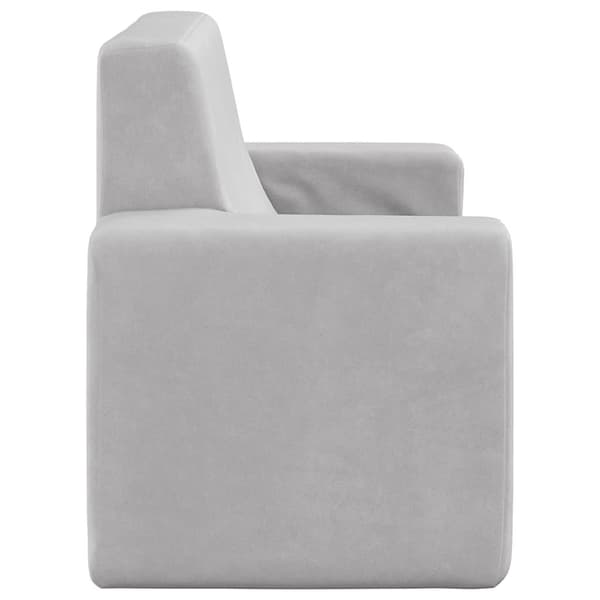 vidaXL Barnsoffa 2-sits ljusgrå mjuk plysch Grå