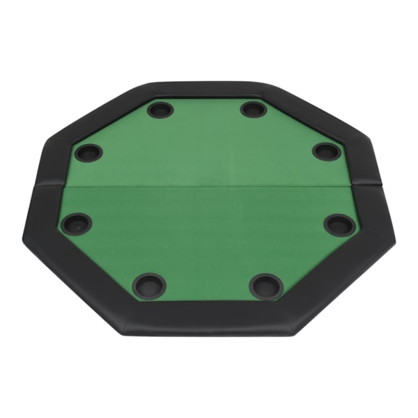 vidaXL Hopfällbart pokerbord 8 spelare åttkantigt 2-sidigt grönt Grön