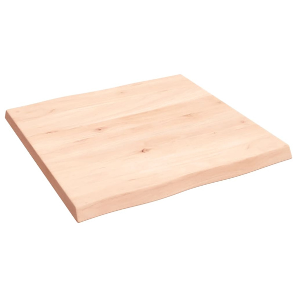 vidaXL Bordsskiva 60x60x(2-4) cm obehandlad massiv ek levande kant Brun