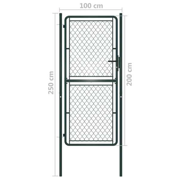 vidaXL Trädgårdsgrind stål 100x200 cm grön Grön