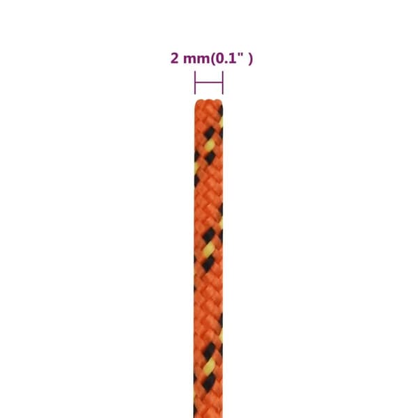 vidaXL Båtlina orange 2 mm 100 m polypropen