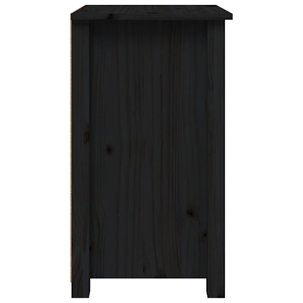 vidaXL Sängbord svart 40x35x61,5 cm massiv furu Svart