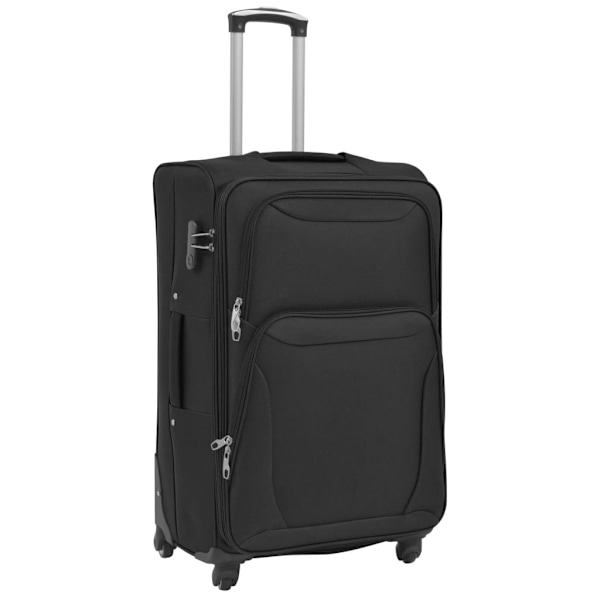 vidaXL Resväskor 3 svart soft case Svart