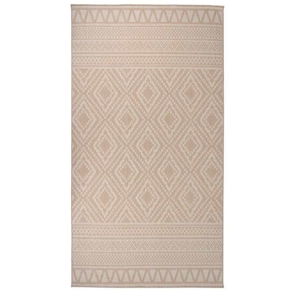 vidaXL Utomhusmatta plattvävd 80x150 cm bruna ränder Brun
