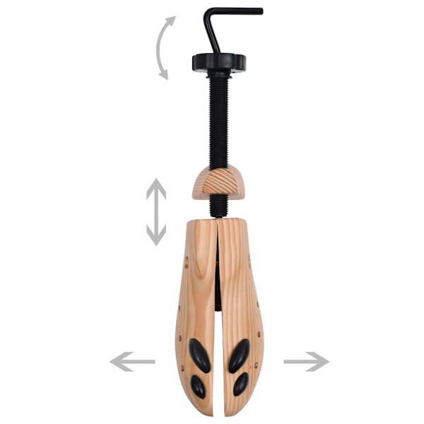 vidaXL Skoblock 2 par stl. 36-40 massiv furu Brun