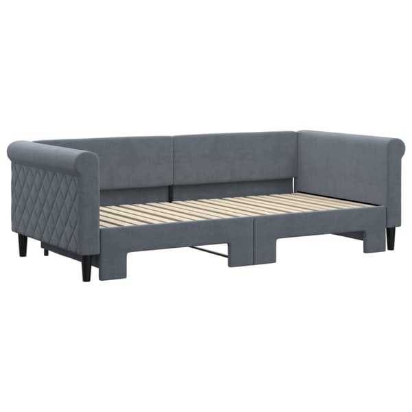 vidaXL Dagbädd utdragbar mörkgrå 90x190 cm sammet Grå