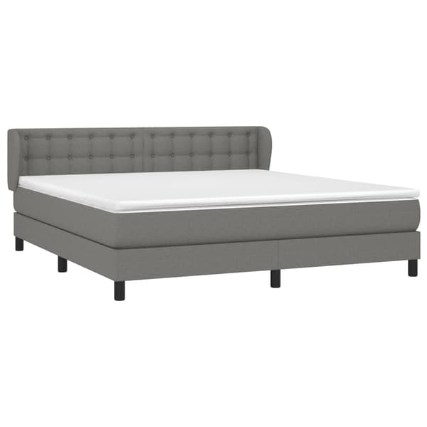 vidaXL Ramsäng med madrass mörkgrå 160x200 cm tyg Grå