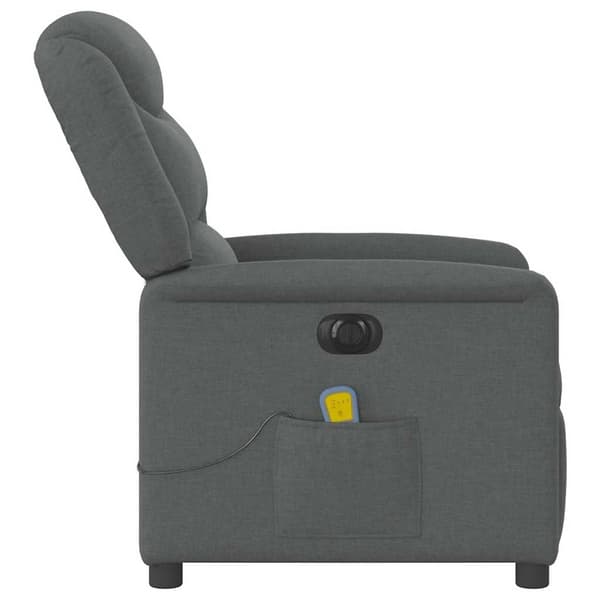 vidaXL Elektrisk massagefåtölj mörkgrå tyg Grå