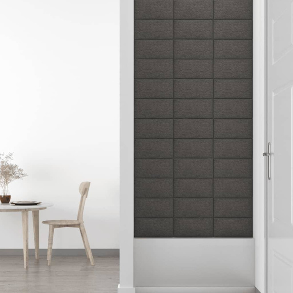 vidaXL Väggpaneler 12 st mörkgrå 30x15 cm tyg 0,54 m² Grå
