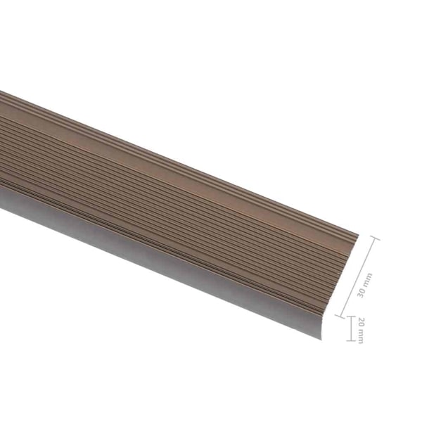 vidaXL Trappnosings i L-form 15 st aluminium 100 cm brun Brun