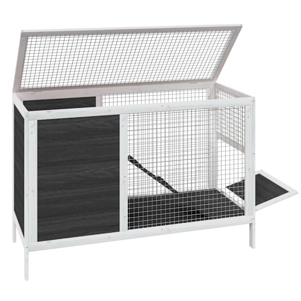 vidaXL Kaninbur grå 103x44x69,5 cm massiv furu Grå