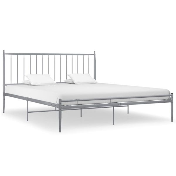 vidaXL Sängram grå metall 200x200 cm grå
