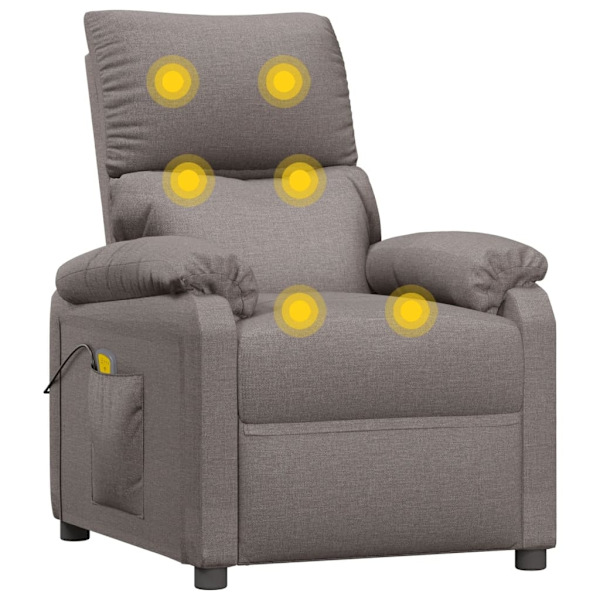 vidaXL Massagefåtölj taupe tyg Taupe