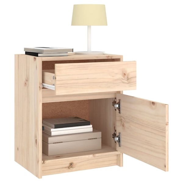 vidaXL Sängbord 40x31x50 cm massiv furu Brun