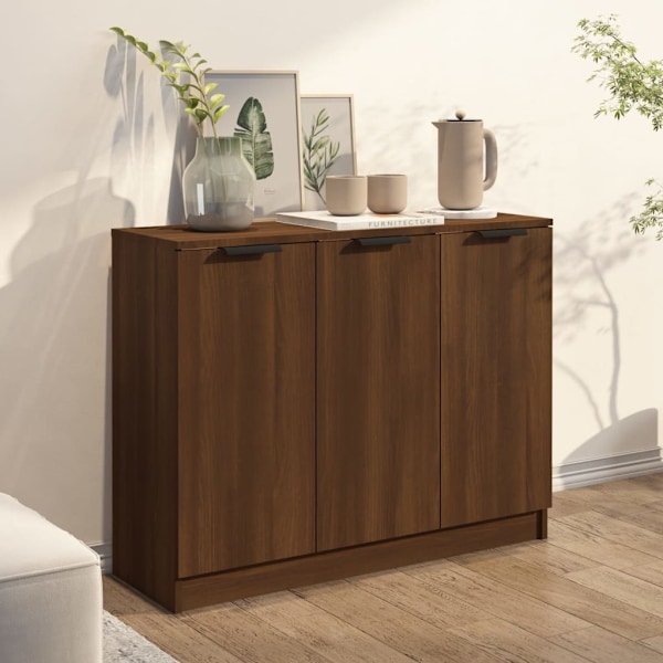 vidaXL Skänk brun ek 90,5x30x70 cm konstruerat trä Brun