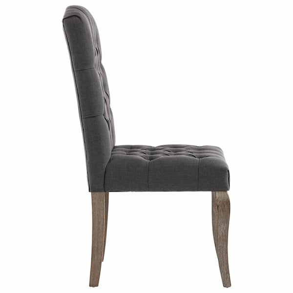 vidaXL Matstolar 2 st grå linnedesign tyg grå