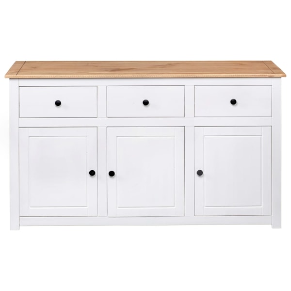vidaXL Skänk vit 135x40x80 cm massiv furu panama Vit