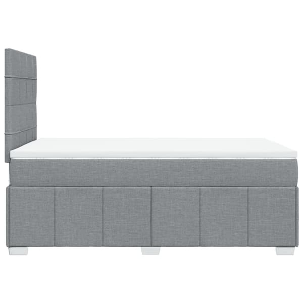 vidaXL Ramsäng med madrass ljusgrå 120x190 cm tyg Grå