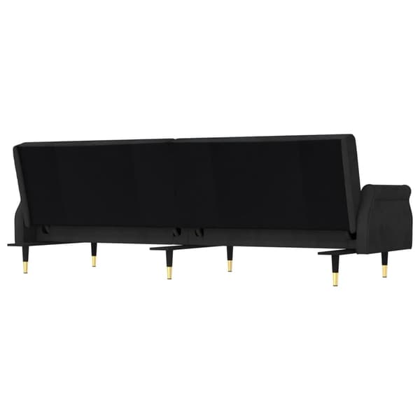 vidaXL Bäddsoffa med dynor svart sammet art