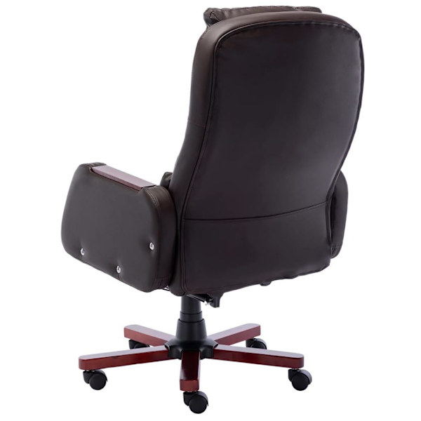 vidaXL Massagekontorsstol brun konstläder Brun
