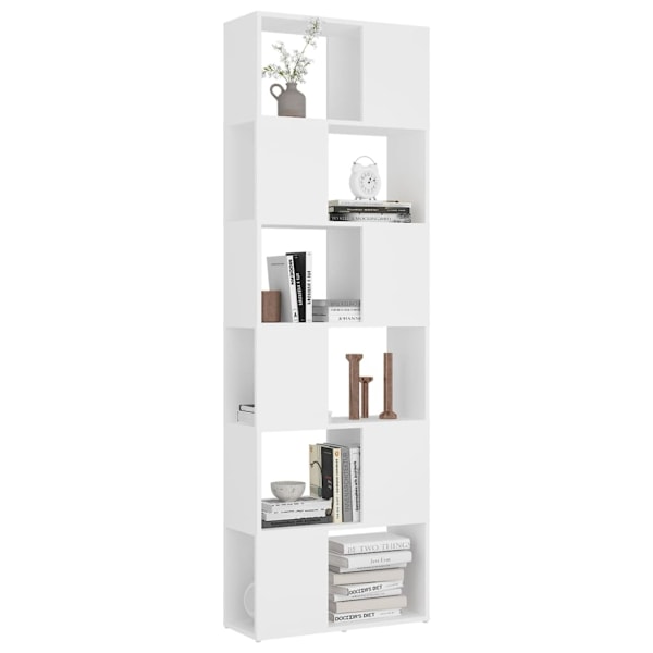 vidaXL Bokhylla/Rumsavdelare vit 60x24x186 cm Vit