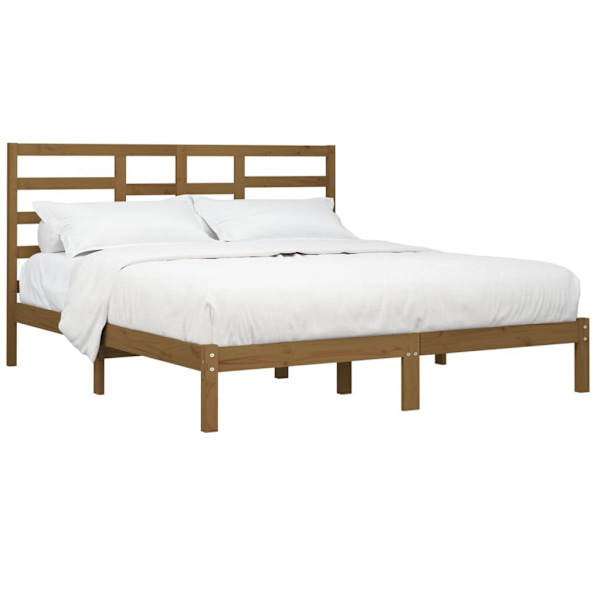 vidaXL Sängram honungsbrun massivt trä 200x200 cm Brun
