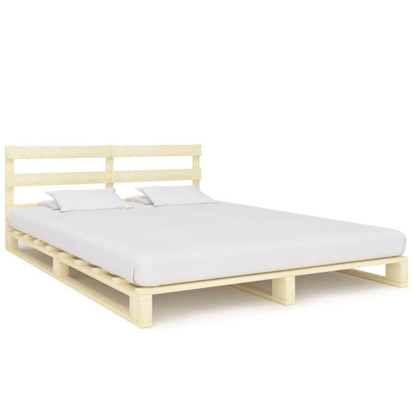 vidaXL Pallsängram massiv furu 200x200 cm Brun