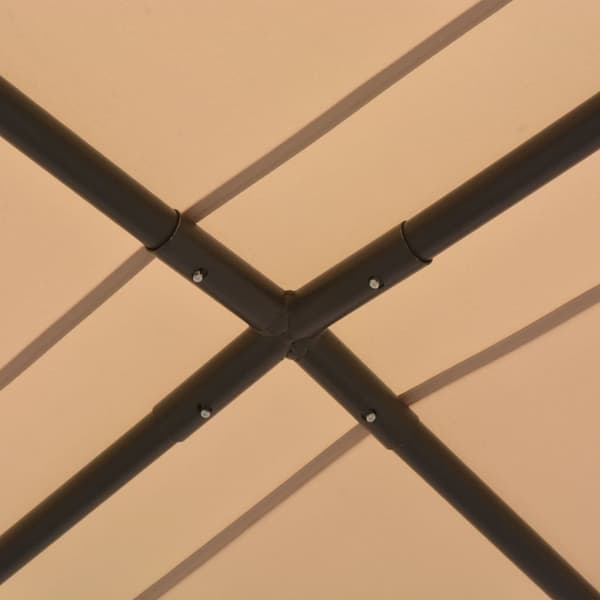 vidaXL Paviljong 4x4 m stål beige Beige