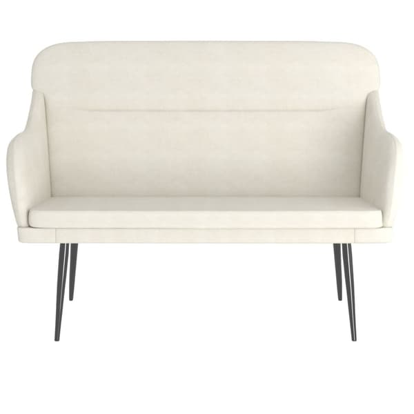 vidaXL Bänk gräddvit 110x76x80 cm sammet Kräm