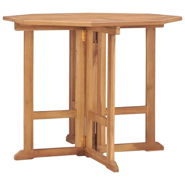 vidaXL Hopfällbart trädgårdsbord 90x90x75 cm massiv teak Brun