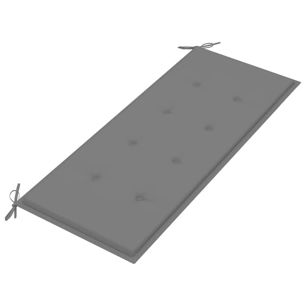 vidaXL Trädgårdsbänk med dyna 120 cm bambu grå