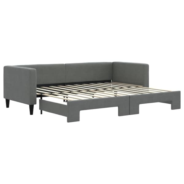 vidaXL Dagbädd utdragbar mörkgrå 80x200 cm tyg Grå